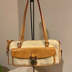 Dooney & Bourke Cream & Leather Purse